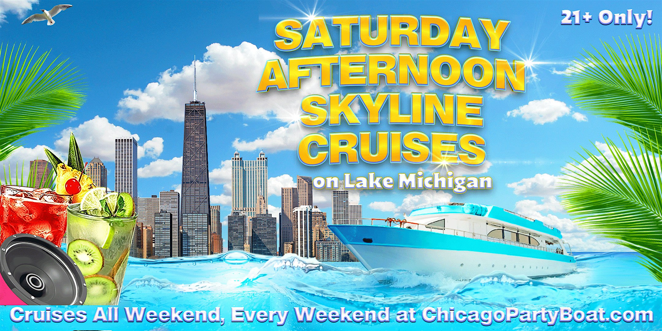Saturday Afternoon Cruises on Lake Michigan | 21+ | Live DJ | Full Bar