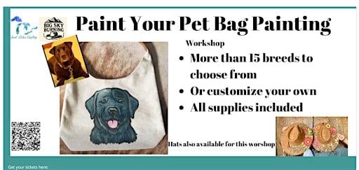 Alpena  paint your pet on a vegan suede bag @ Art in the Loft