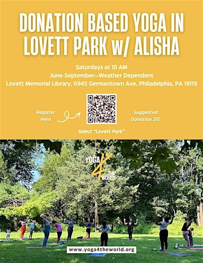 Weekly Yoga in Lovett Park, Mt Airy Philadelphia