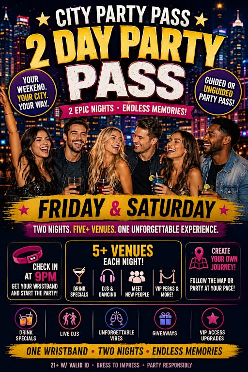 2 Day Party Pass Philadelphia Experience Crawl