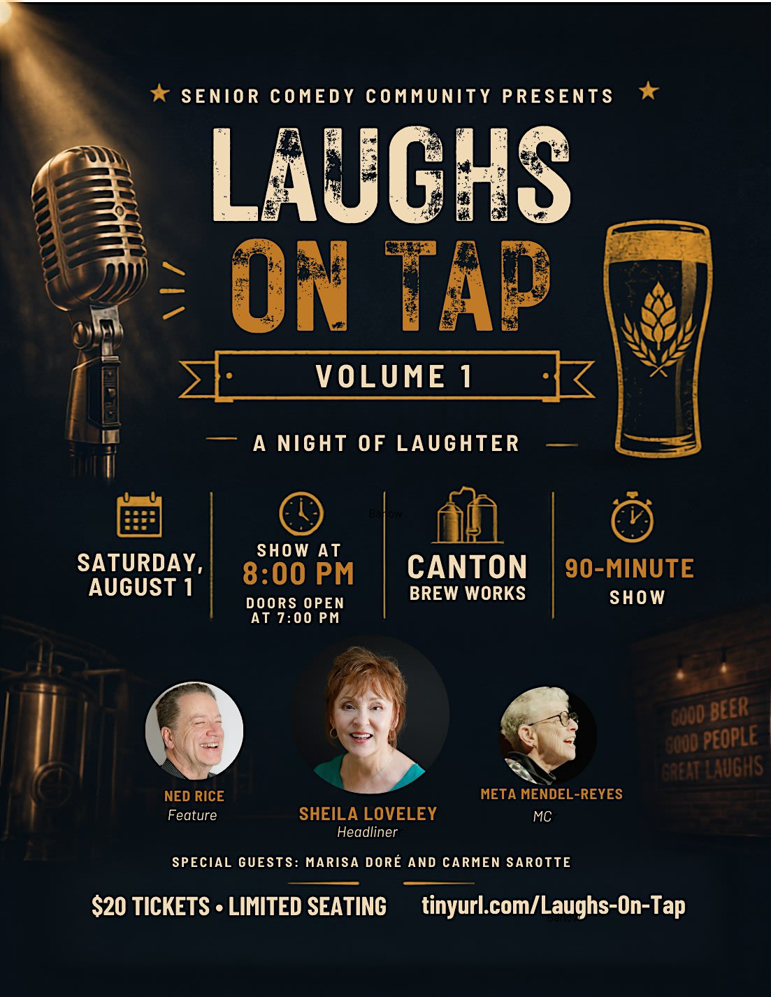 Senior Comedy Community Presents: Laughs on Tap