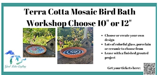 Garden City Mosaic Bird Bath workshop @ The Straight Farmhouse Museum OF