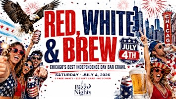 Red, White, and Brew Bar Crawl(5 drinks included, $25 Gift card, no cover)