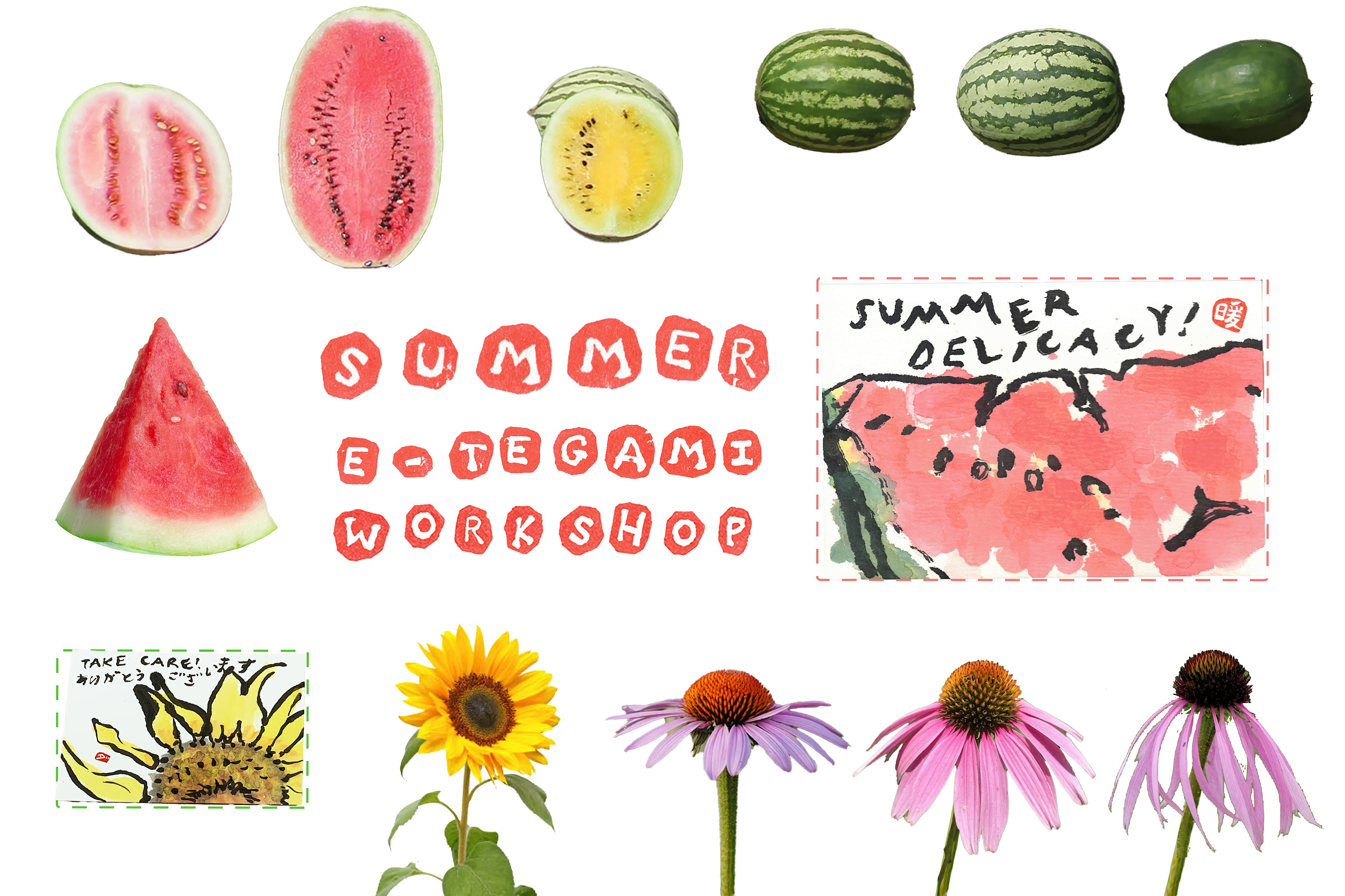 Summer E-tegami Workshop: July Fruits & flowers