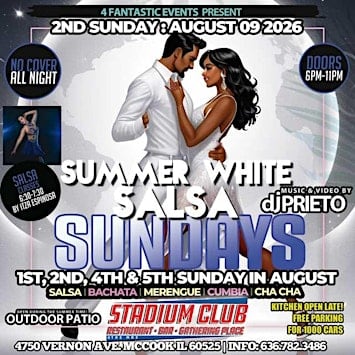 Summer White Salsa Sunday @ The Stadium Club
