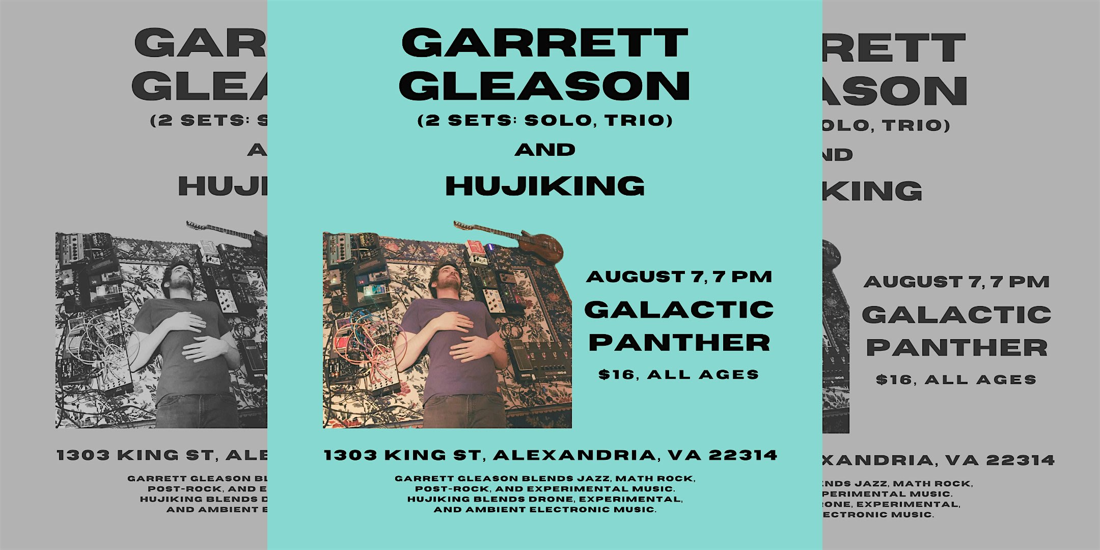 LIVE MUSIC: Garrett Gleason (two sets: solo, trio) and Hujiking