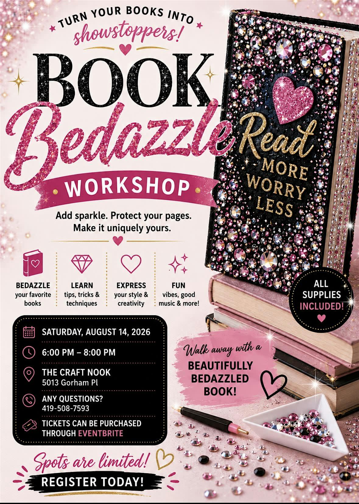 Book Bedazzling workshop