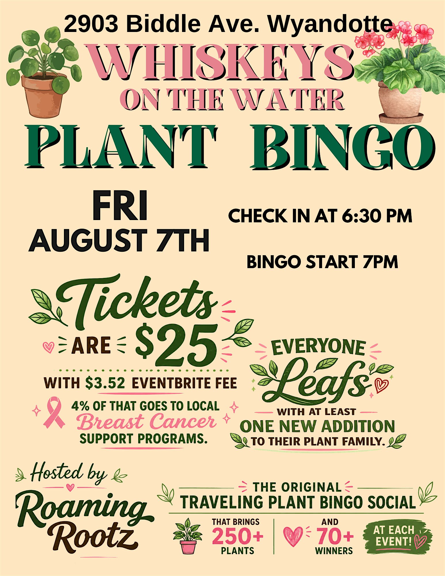 Plant Bingo at Whiskey's on the Water / 80+ houseplants won!