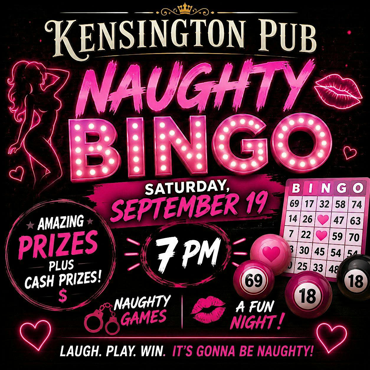 Naughty Bingo at the Kensington pub