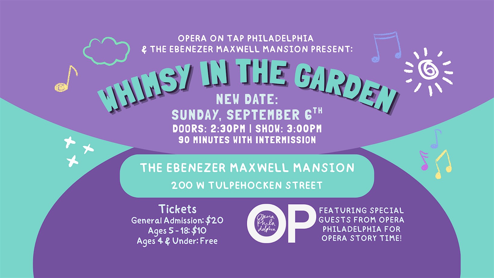 Opera on Tap Presents: Whimsy in the Garden at Ebenezer Maxwell Mansion