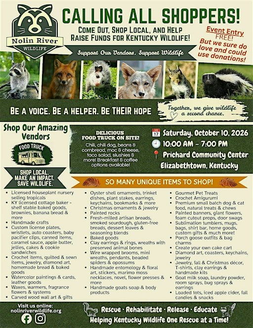 Fall Vendor Fair Presented by Nolin River Wildlife