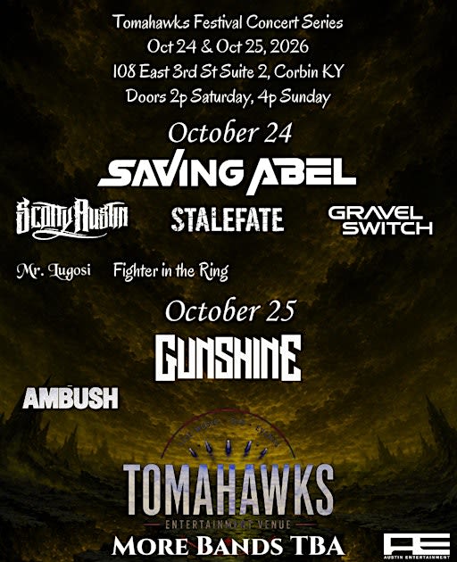 2 Day Event: Saving Abel, Gunshine, Scotty Austin, Gravel Switch and more