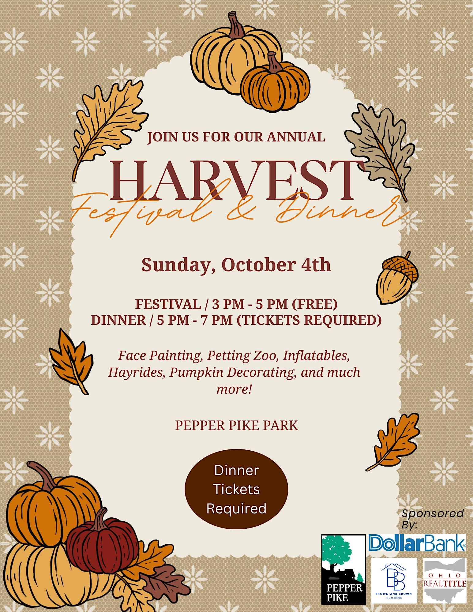 Harvest Festival and Dinner 2026