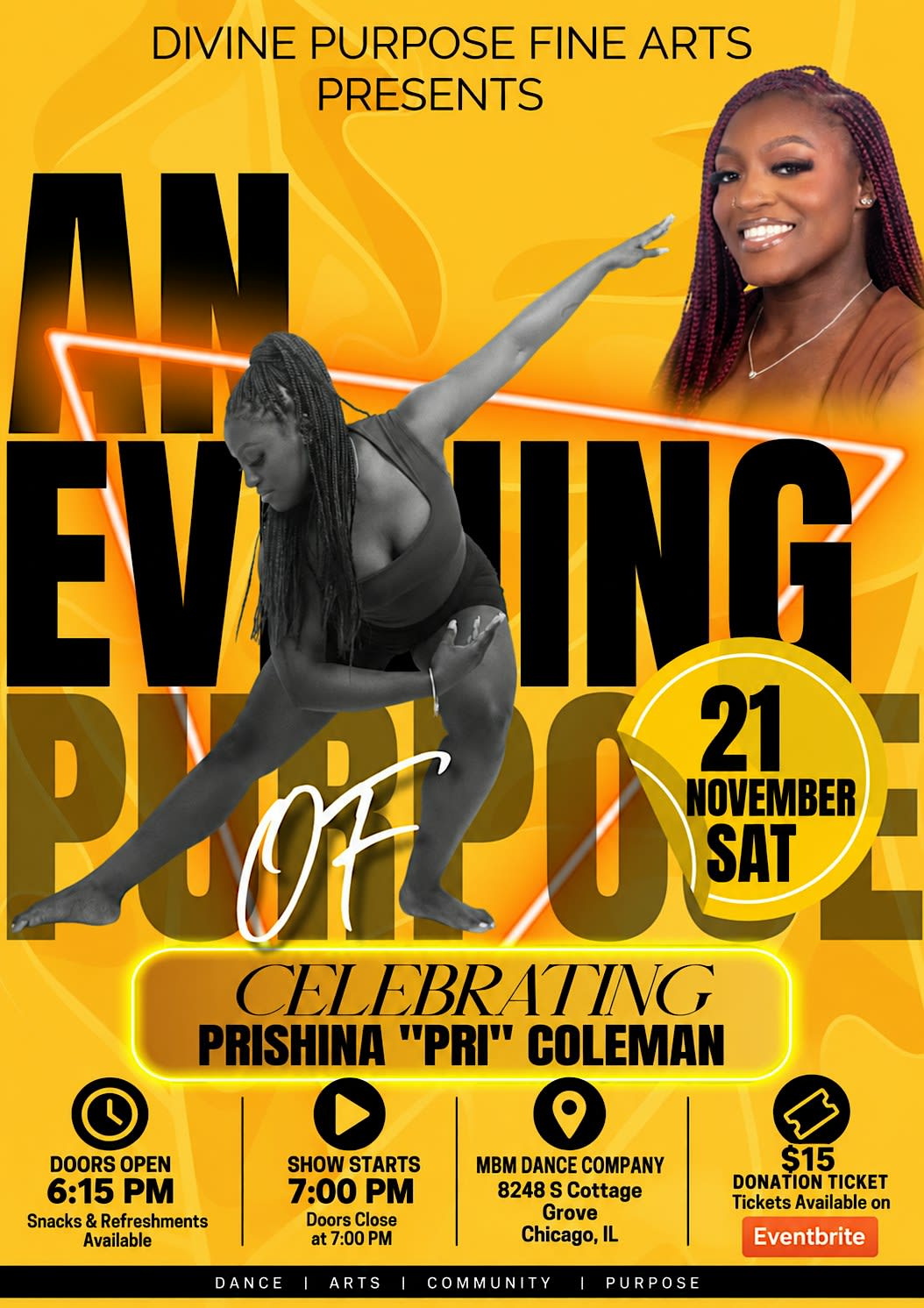 An Evening of Purpose Celebrating Prishina “Pri”Coleman