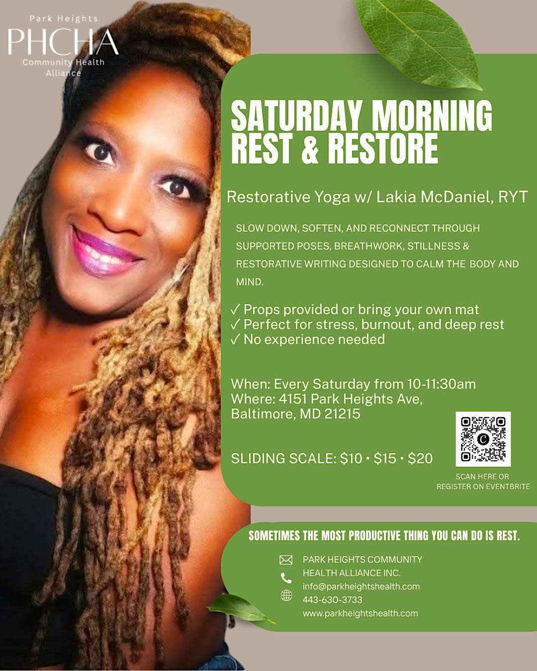 Saturday Morning Rest and Restore