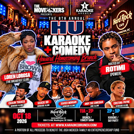 Rotimi & Loren LoRosa host the HU Homecoming Karaoke + Comedy Brunch