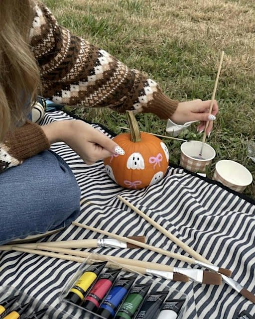 Pumpkin Painting on the Patio