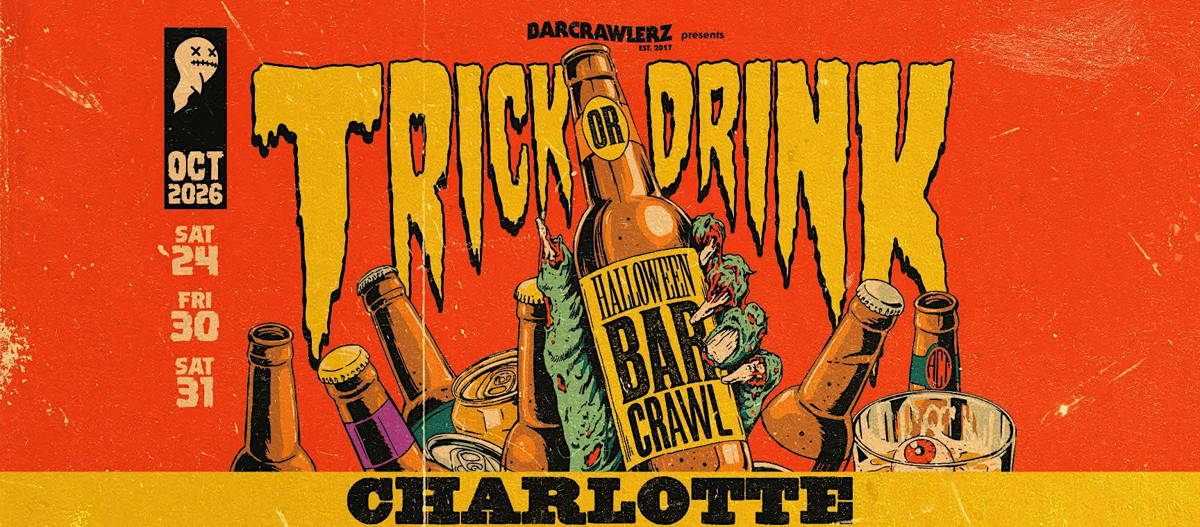 Trick or Drink: Charlotte Halloween Bar Crawl (3 Days)