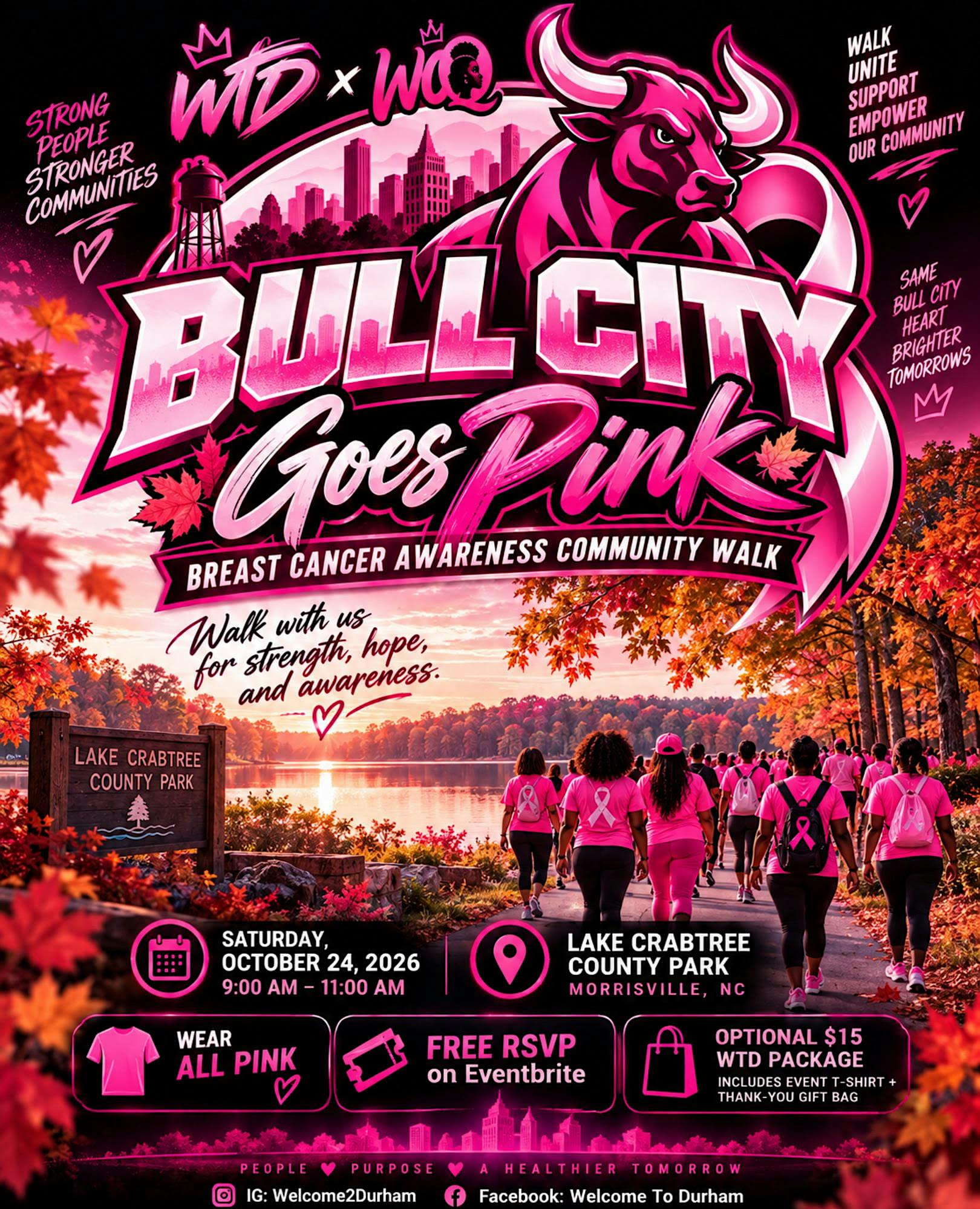 WTD X WOQ: Bull City Goes Pink - Breast Cancer Awareness Walk