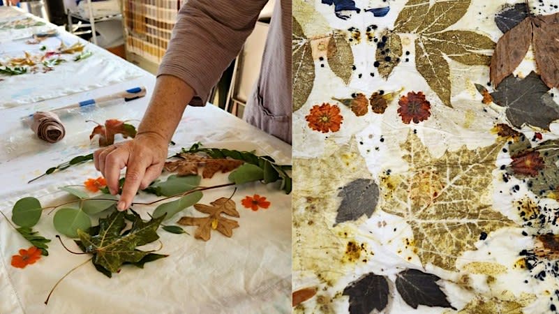 Eco-Printing With Flowers and Autumn Leaves