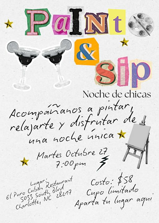 Paint & Sip- Noche de chicas