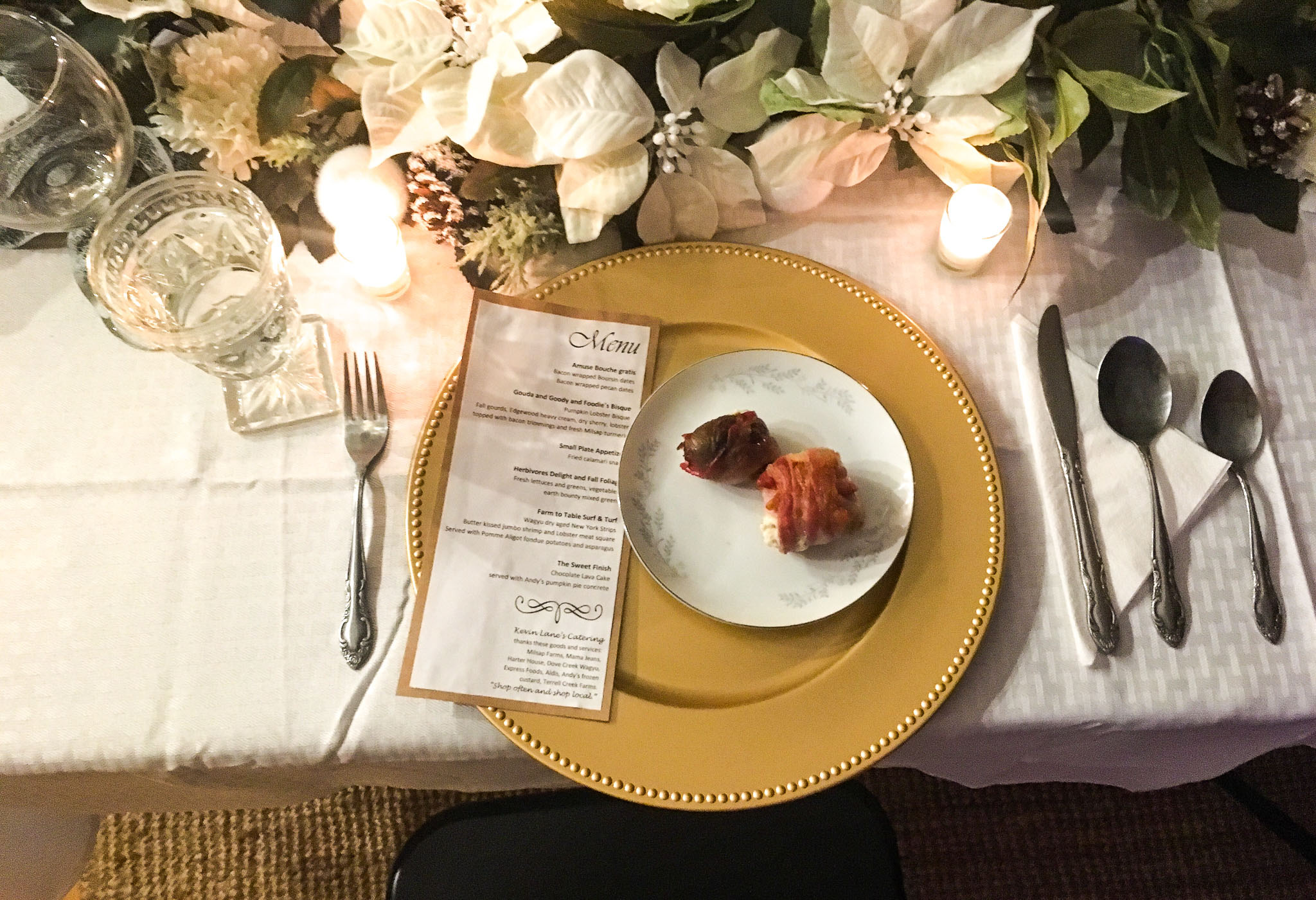 fancy amuse bouche plate with menu