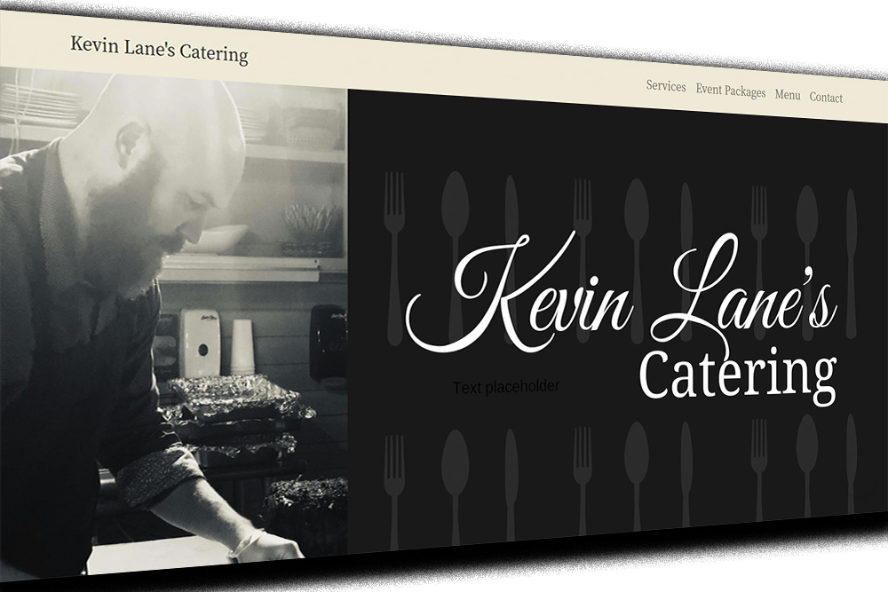 kevin lane's catering website snapshot