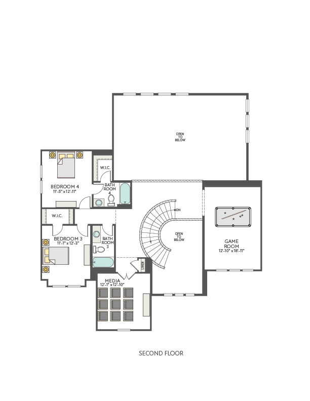 The image appears to be a floor plan or architectural diagram of a two-story building, with the second floor layout displayed. The plan includes various rooms, stairs, and other structural elements, providing a detailed overview of the building's design.