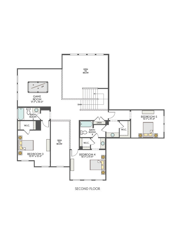 The image appears to be a floor plan or architectural diagram of a two-story building, with various rooms and spaces labeled on the plan.