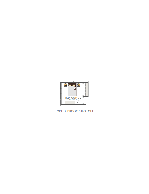 A floor plan of a bedroom is centered against a plain white background.