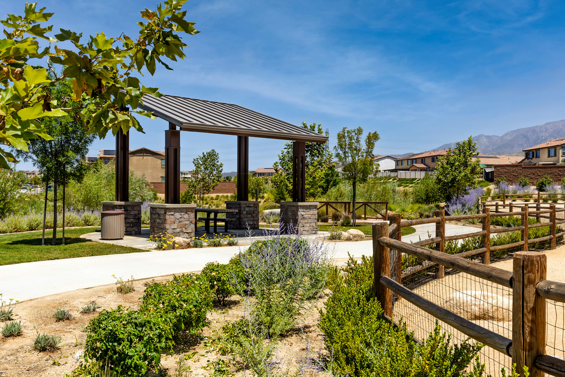 Meandering trail system through native landscape