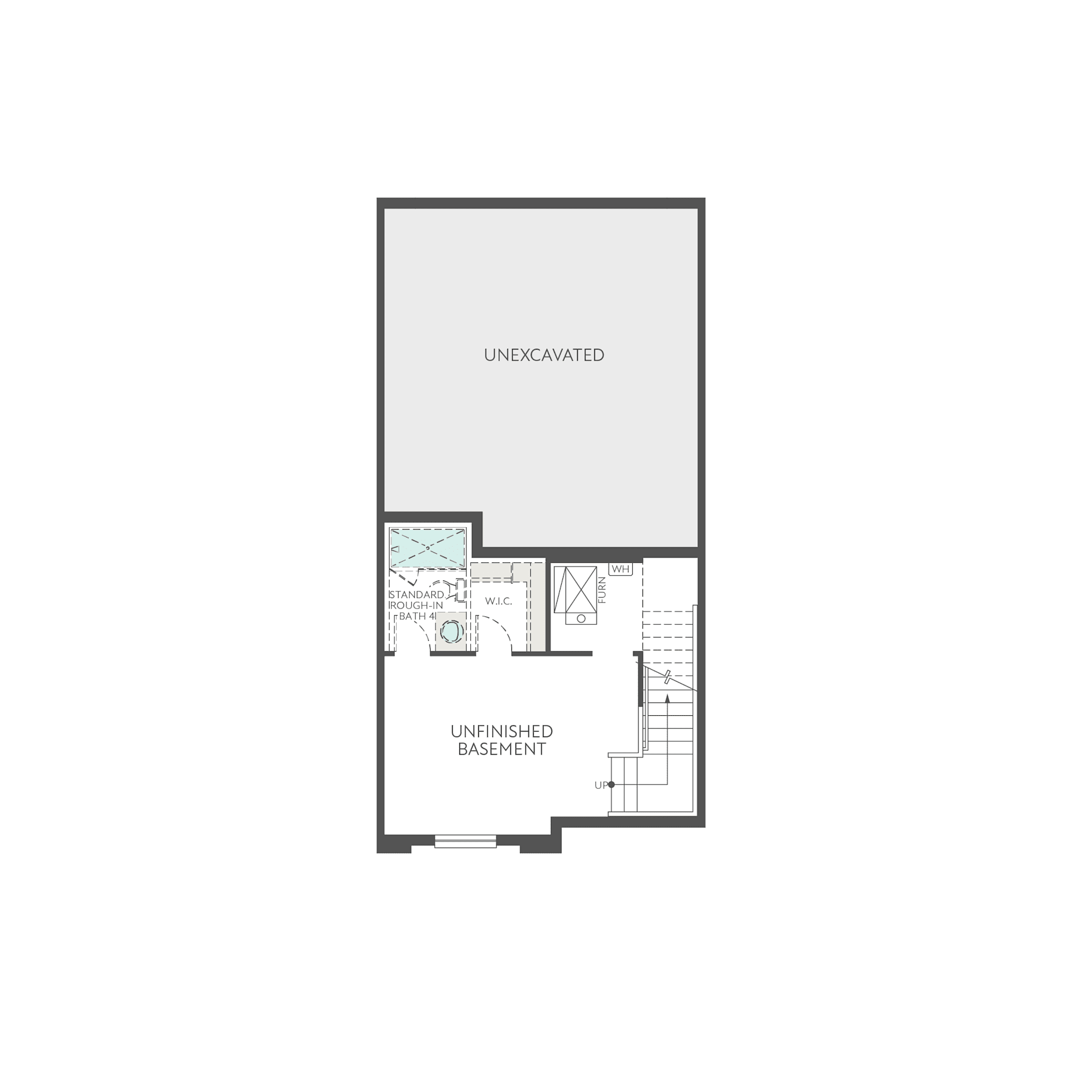 The image shows a floor plan or layout of a residential property, with a basement level and an unfinished basement area.
