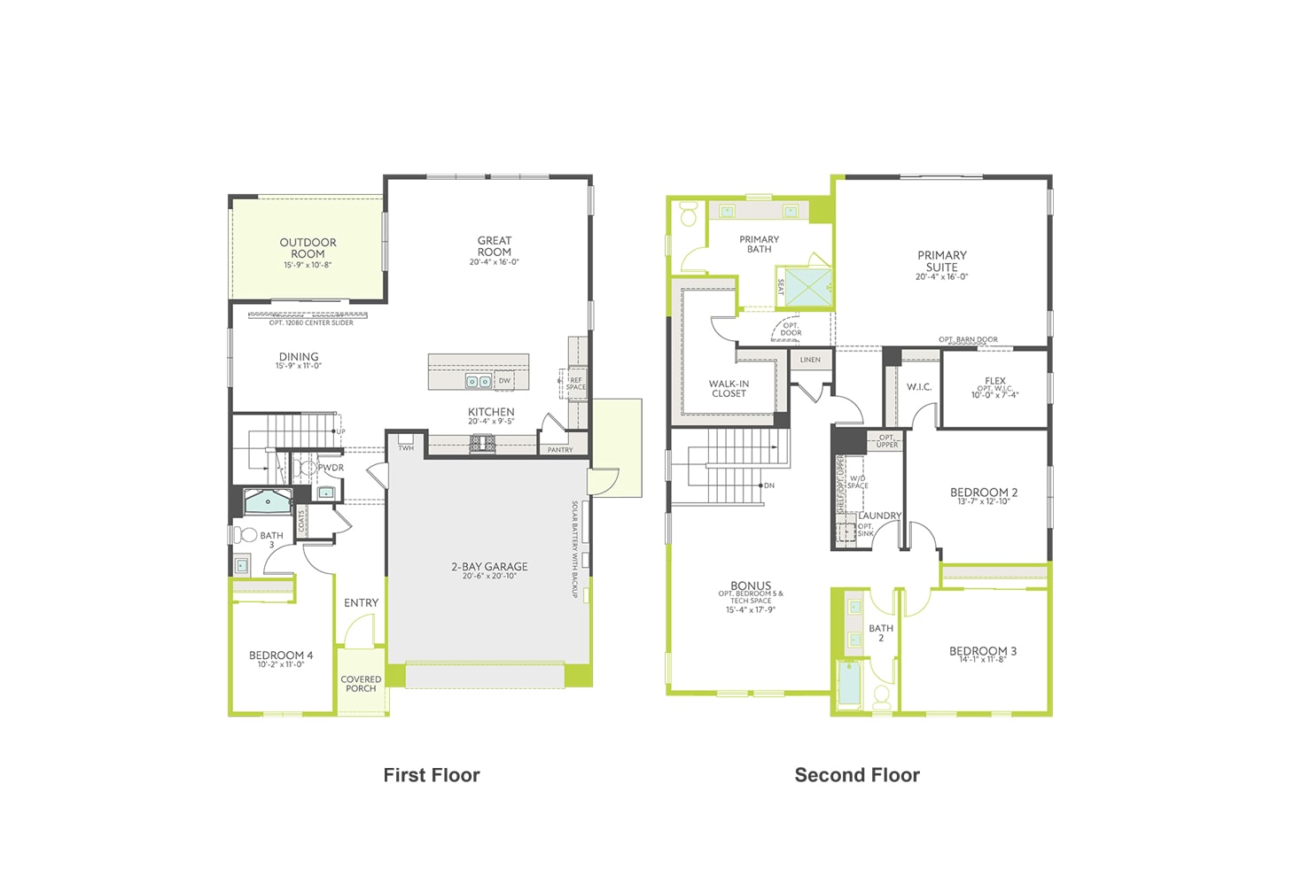 The image shows the floor plans of a two-story residential building, with the first and second floors displayed side by side. The floor plans include various rooms and spaces, such as bedrooms, bathrooms, and living areas, along with their respective dimensions and layouts.