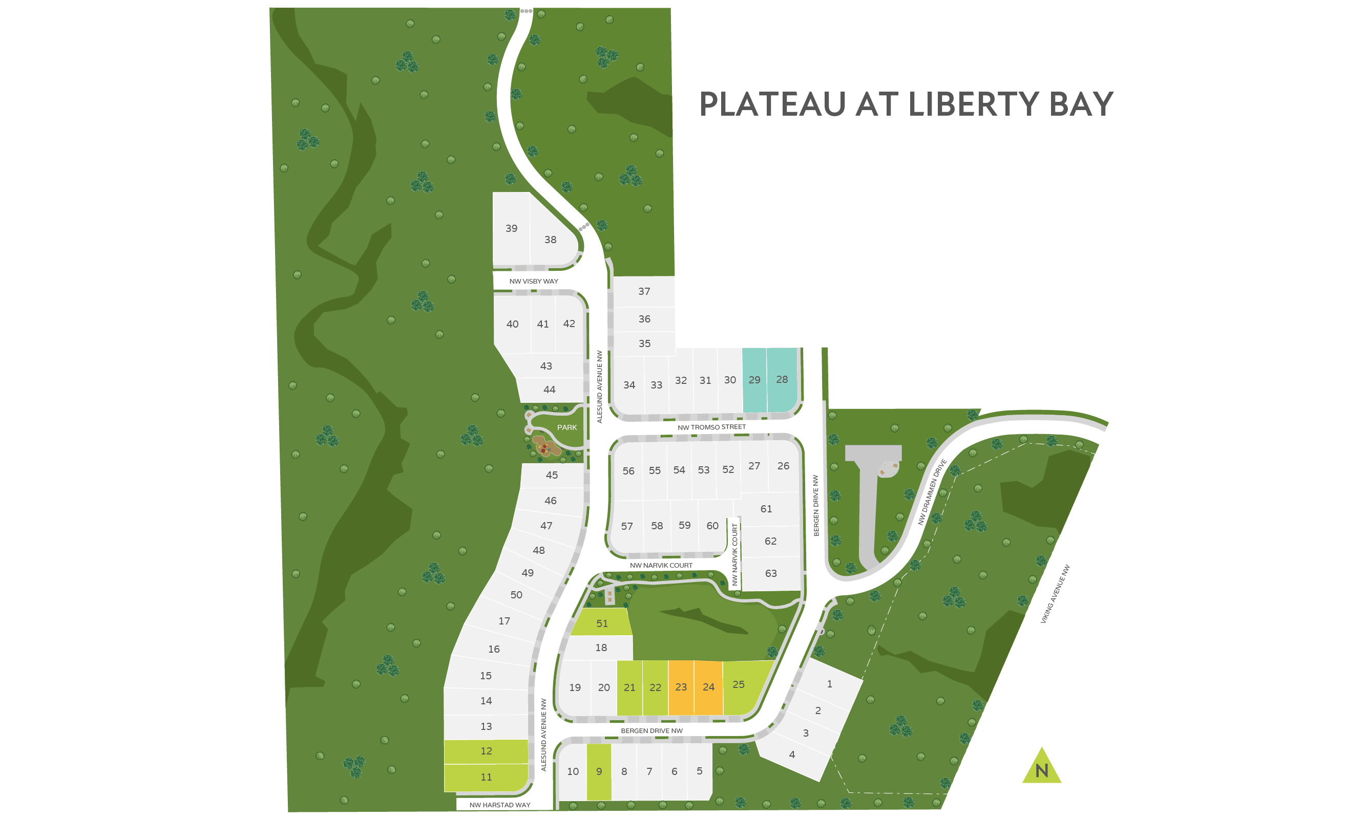 Plateau At Liberty Bay site plan showing homesite 24 location