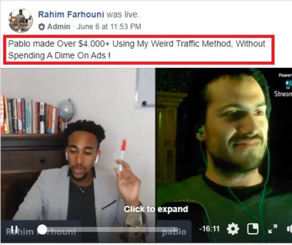 Pablo made over $4,000 using the method without paid ads