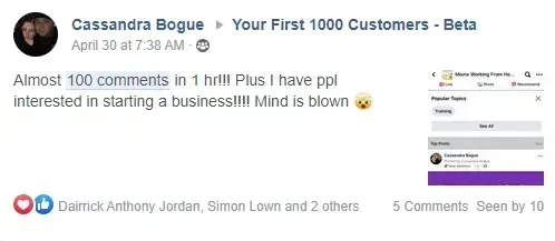 Cassandra got over 100 comments in an hour