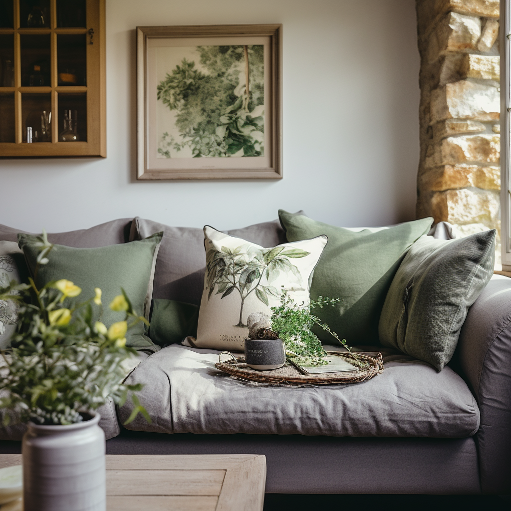 Accent pillows arranged on a corner sofa using the corner-anchor rule in Kenya