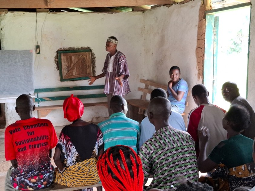 Paramount Chief, Lewis Borfiur, Speaking at a Community Consultation in Sarbo Geekan, Rivergee County