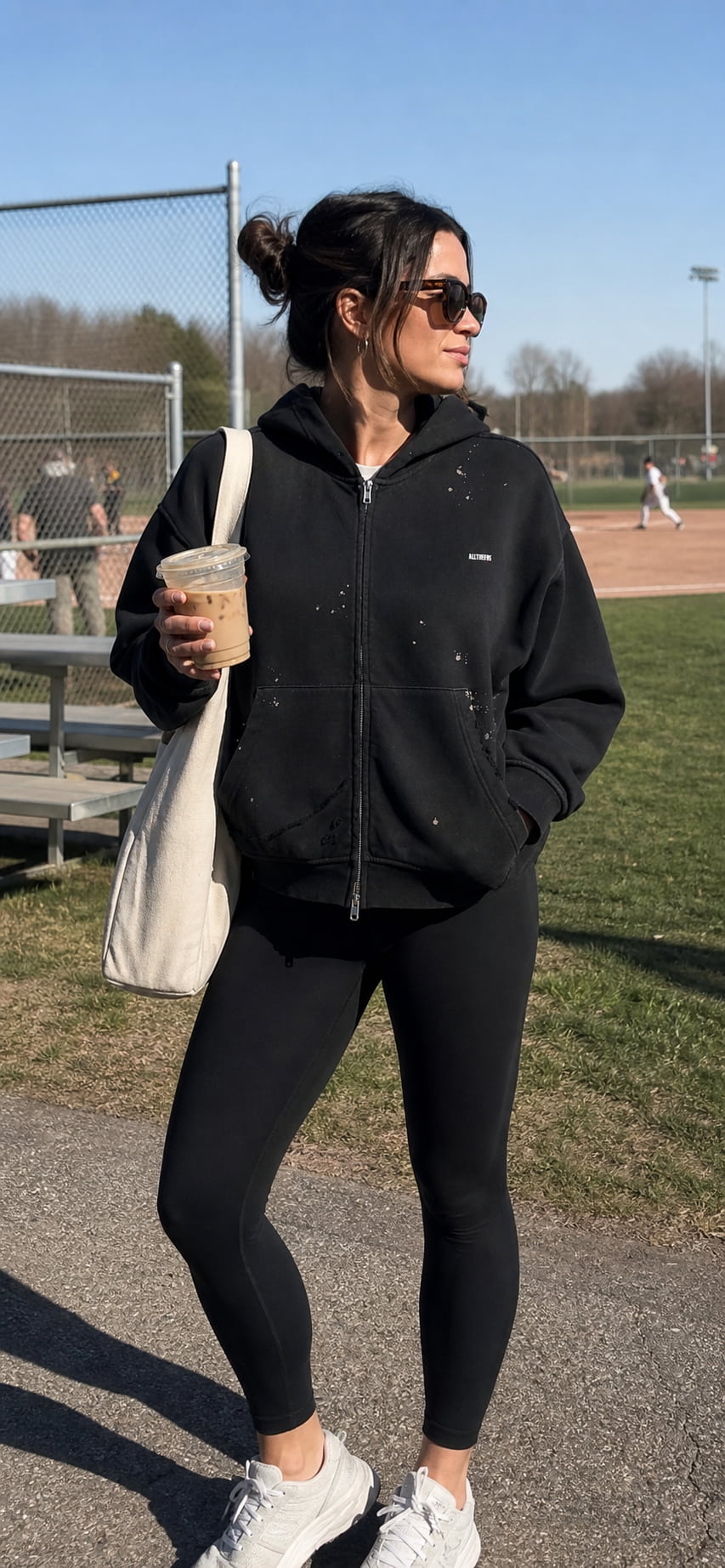 Everything Else Is Just A Game - Baseball Life - Sunfade Distressed Zip Hoodie - Black — view 2 | ALLTHEFKS