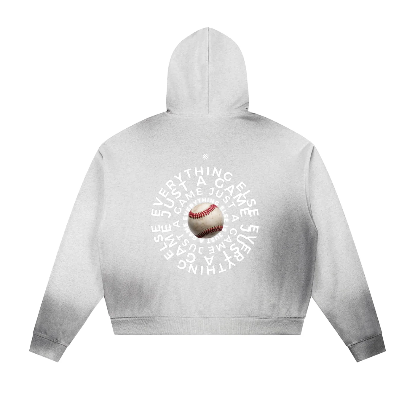 Everything Else Is Just A Game - Baseball Life - Sunfade Distressed Zip Hoodie - Cloud Gray — view 3 | ALLTHEFKS