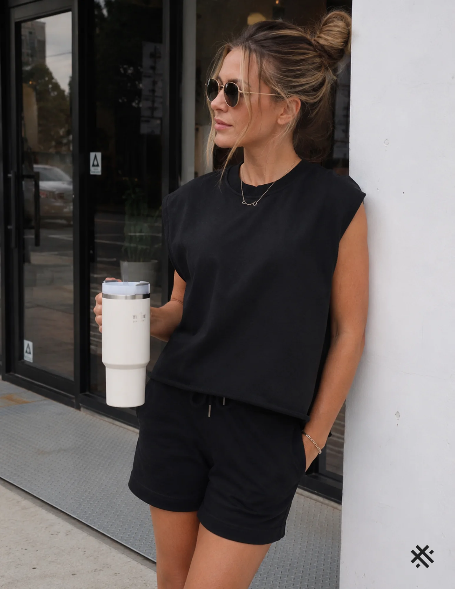 French Terry Basic Boxy Muscle Tank Top - Gray — view 2 | ALLTHEFKS