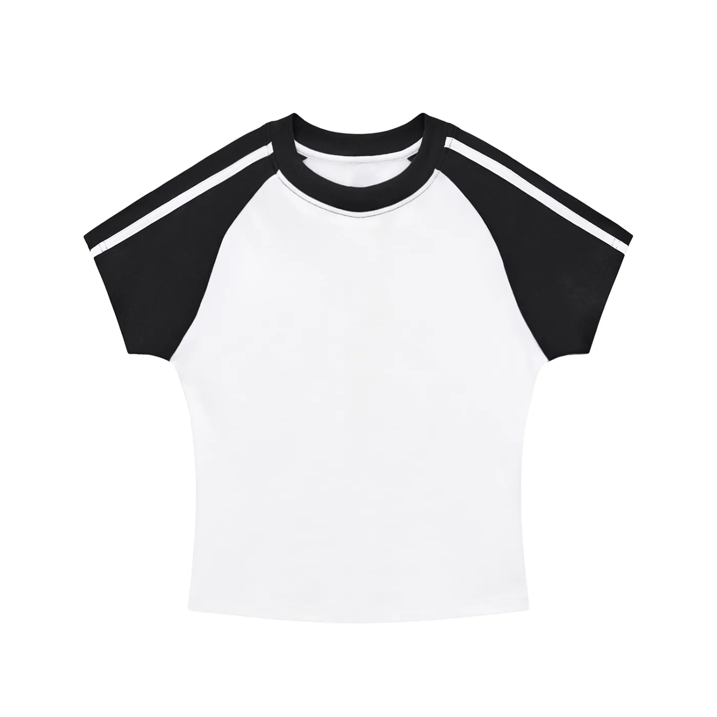 Sideline Contrast Cropped Raglan Tee ALLTHEFKS EvryDaze Collection — view 8 | ALLTHEFKS