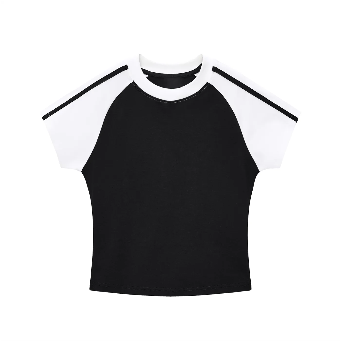 Sideline Contrast Cropped Raglan Tee ALLTHEFKS EvryDaze Collection — view 12 | ALLTHEFKS