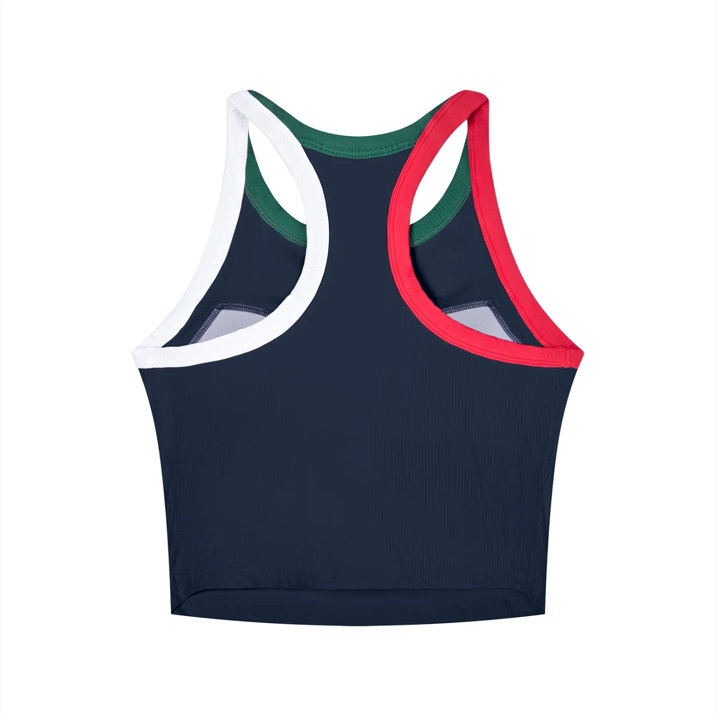 ATF Surviving Travel Ball Baseball Cropped Racerback Tank with Built-In Bra Navy — view 3 | ALLTHEFKS