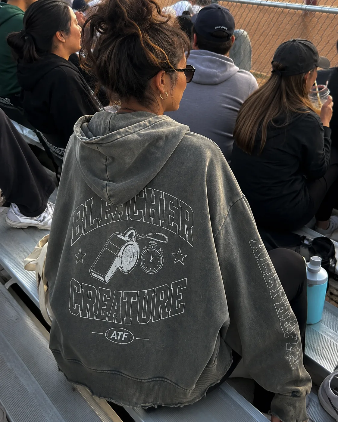 Bleacher Creature Snow Washed Heavyweight Hoodie | Oversized Unisex Hoodie — view 10 | ALLTHEFKS