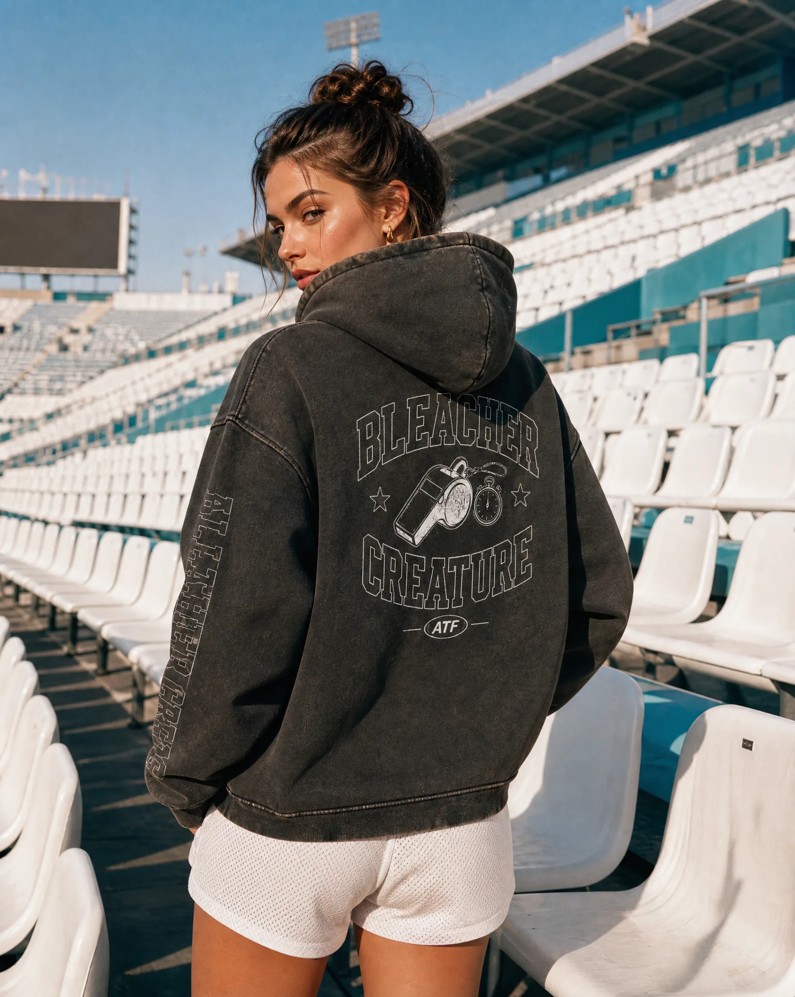 Bleacher Creature Snow Washed Heavyweight Hoodie | Oversized Unisex Hoodie | ALLTHEFKS