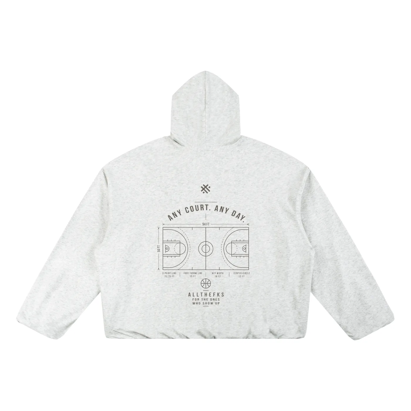 ALLTHEFKS Any Court. Any Day.™ Bubble Hem Hoodie Unisex Basketball — view 6 | ALLTHEFKS