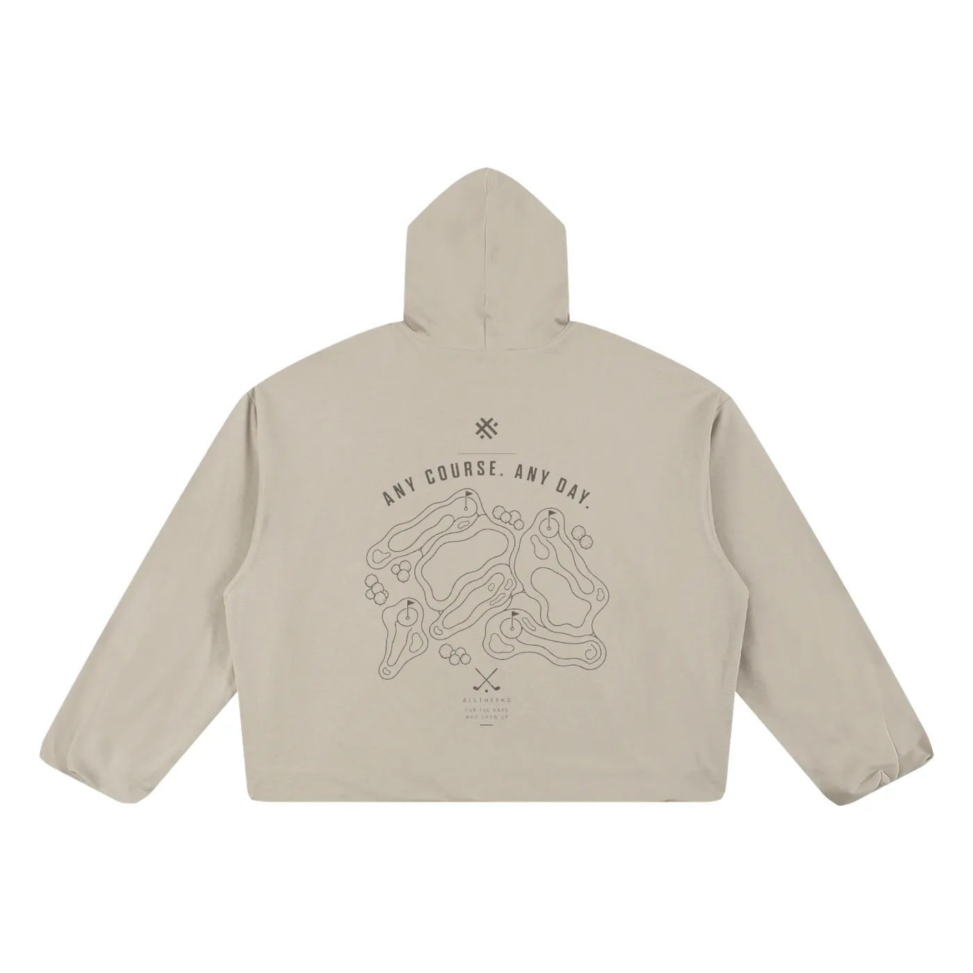 ALLTHEFKS Any Course. Any Day.™ Bubble Hem Hoodie Unisex Golf — view 8 | ALLTHEFKS