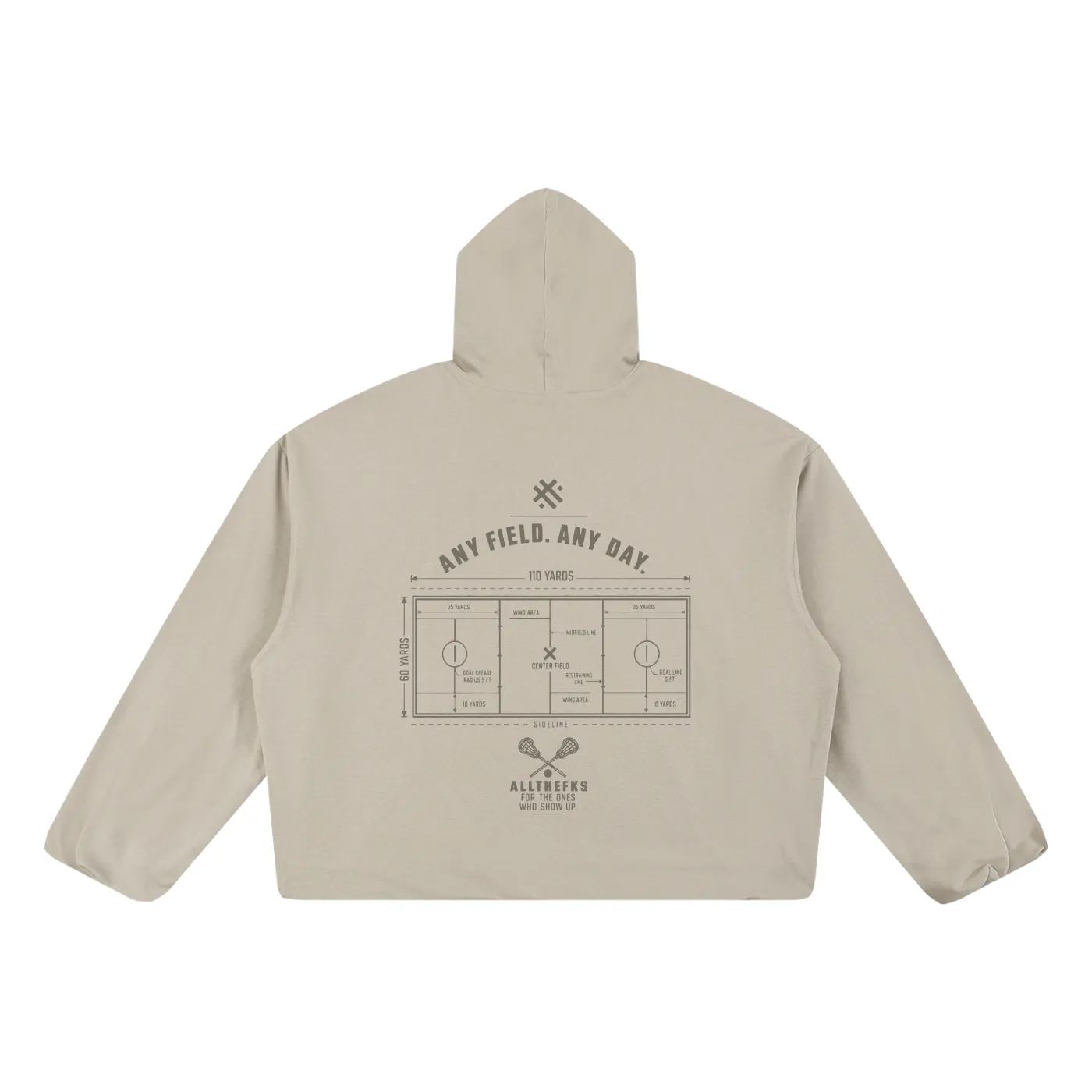 ALLTHEFKS Any Field. Any Day.™ Bubble Hem Lacrosse Hoodie Unisex  — view 4 | ALLTHEFKS