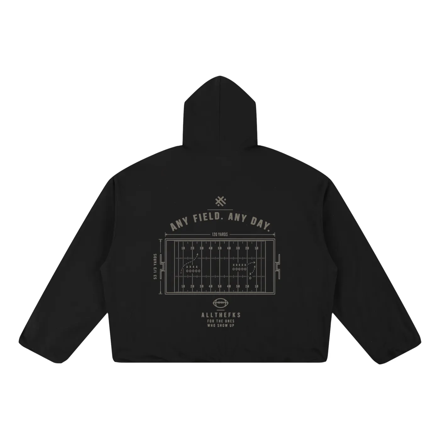 ALLTHEFKS Any Field. Any Day.™ Bubble Hem Hoodie Unisex Football — view 8 | ALLTHEFKS